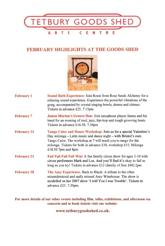 Tetbury Goods Shed - February 2026 Highlights